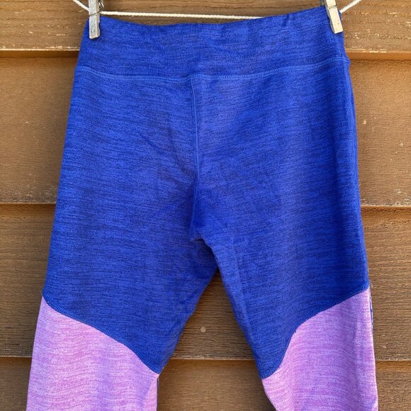 Champion Girls Colorblock Leggings Blue/Purple/Pink Size L 10/12 Stretchy Polyes - Picture 6 of 7